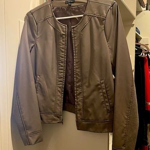 Tan faux leather jacket